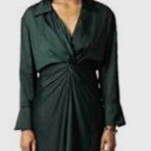Zadig & Voltaire Rozo satin dress NWT $478Small color green